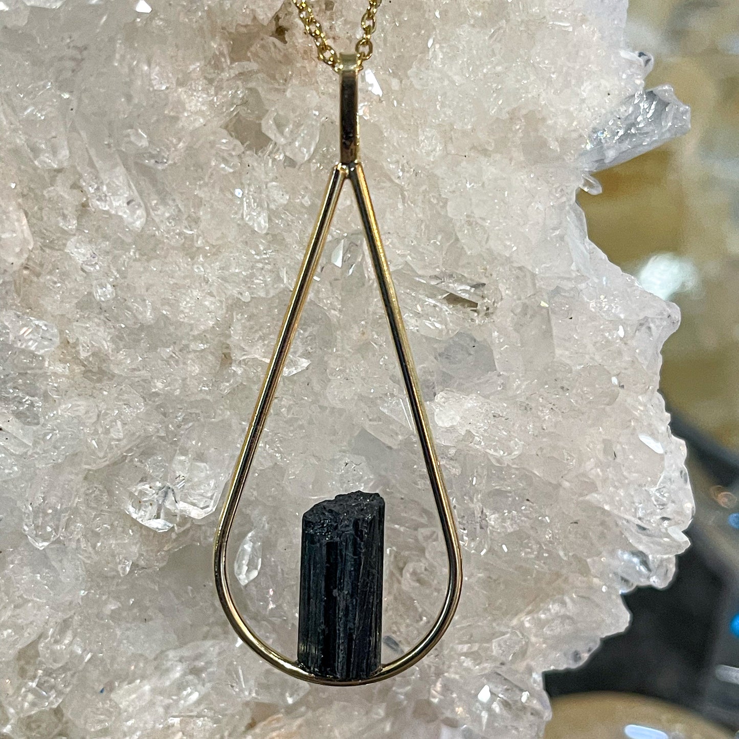 Black Tourmaline Necklace (Gold)