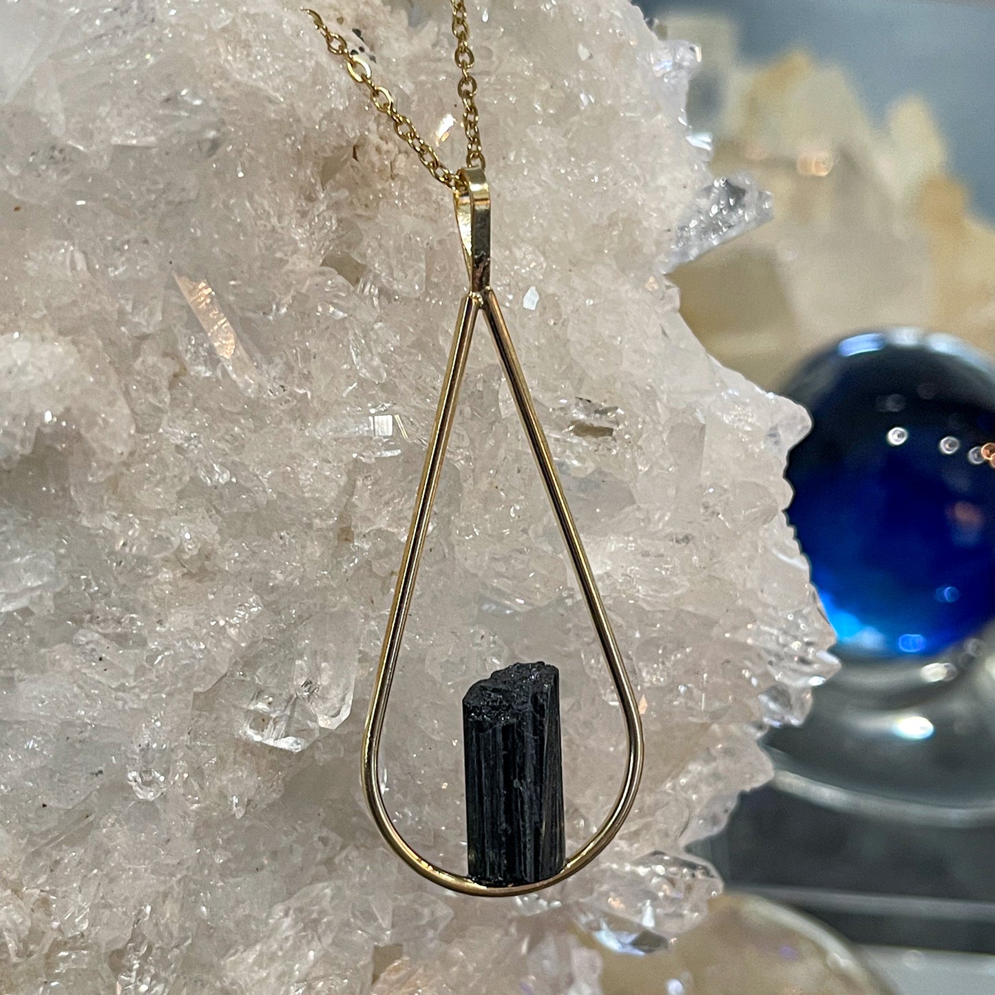 Black Tourmaline Necklace (Gold)