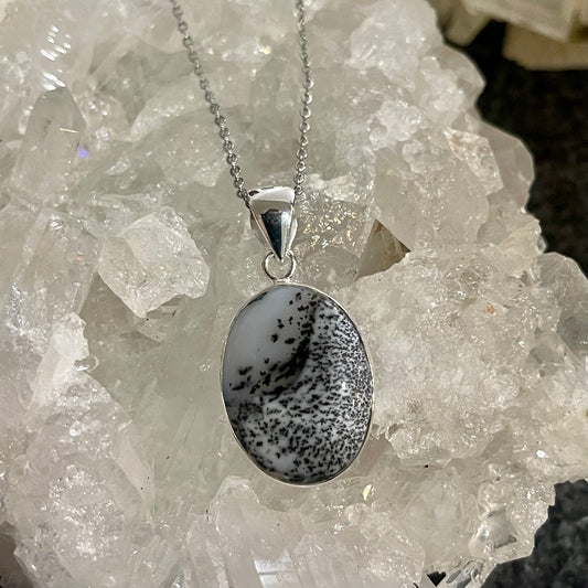 Dendritic Agate Sterling Silver Necklace