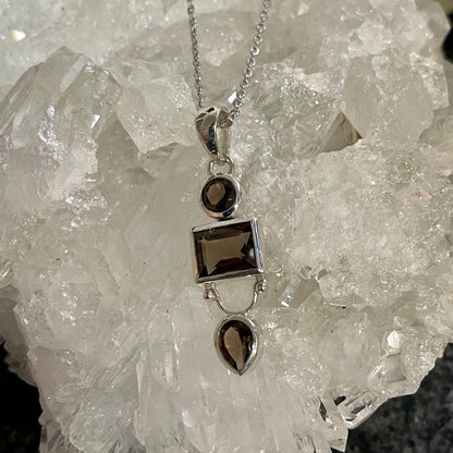 Smoky Quartz Sterling Silver Necklace