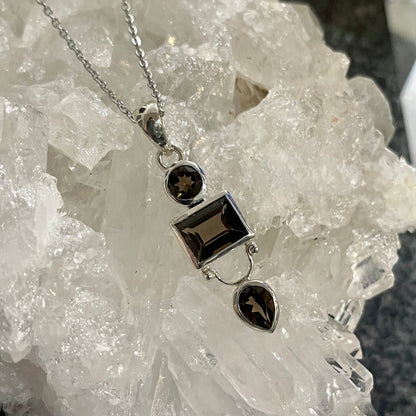 Smoky Quartz Sterling Silver Necklace