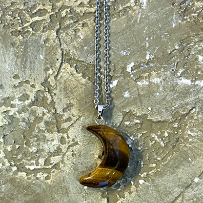 Tiger Eye Moon Necklace