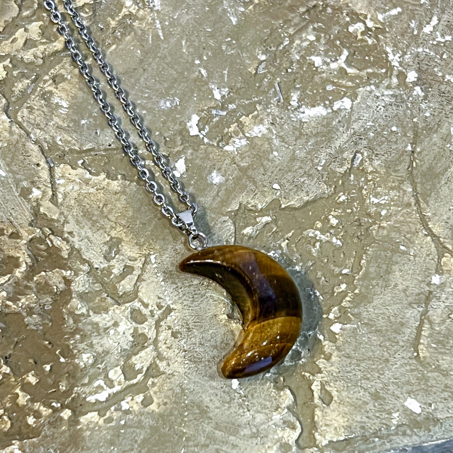 Tiger Eye Moon Necklace