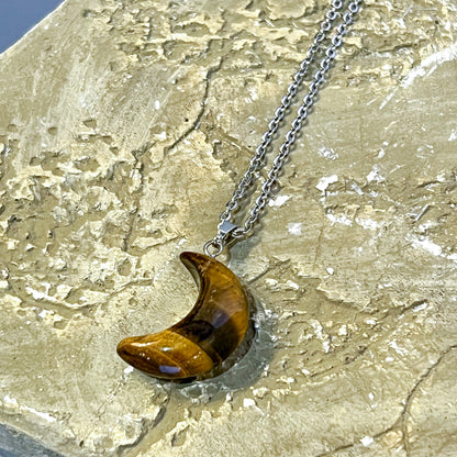 Tiger Eye Moon Necklace