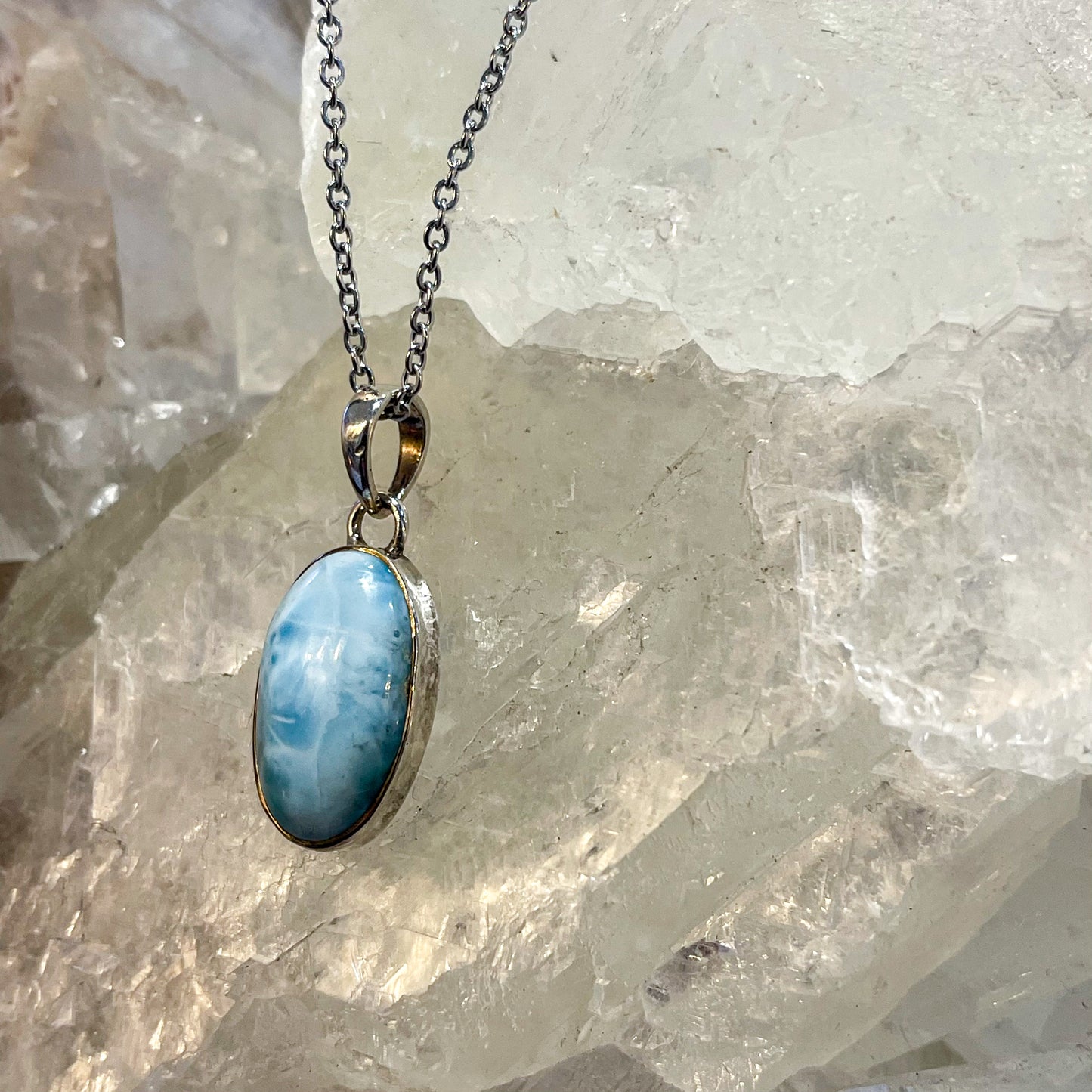 Larimar Sterling Silver Necklace