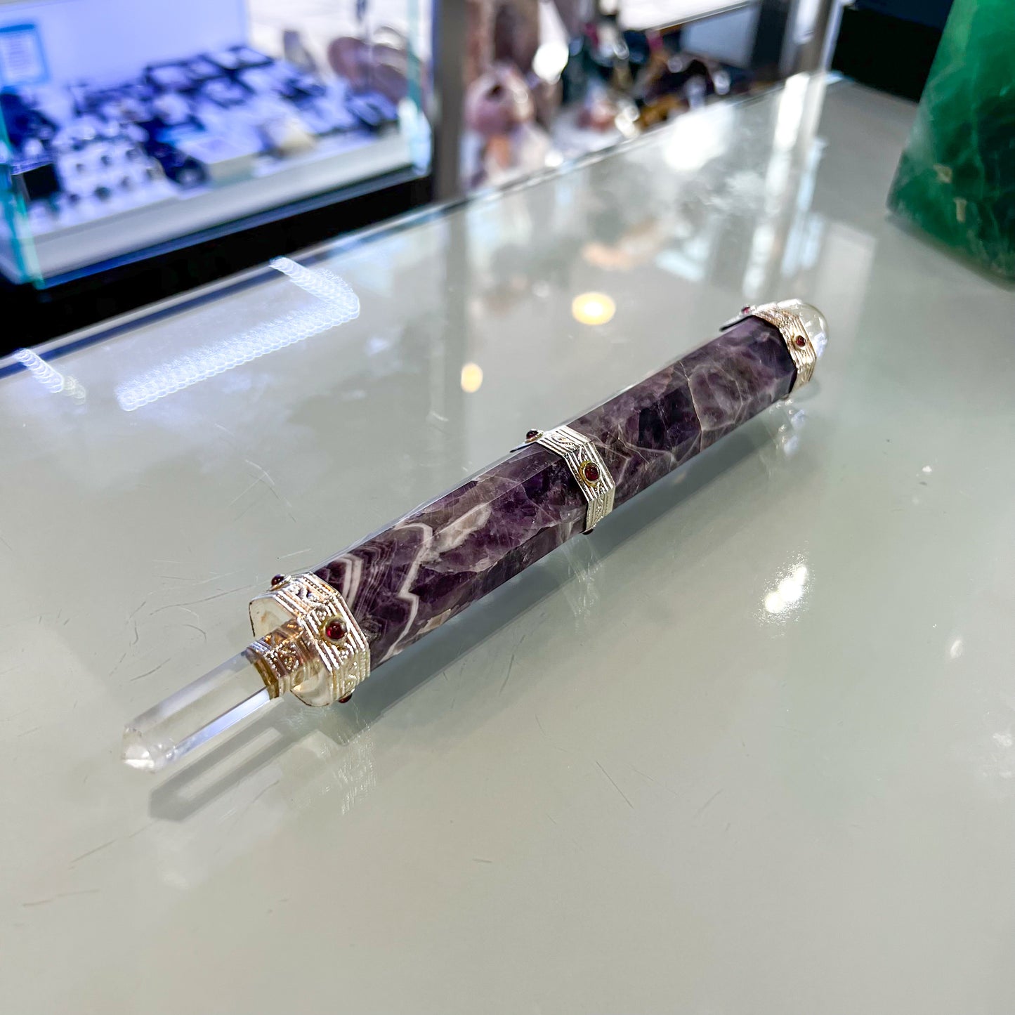 Amethyst & Quartz Wand