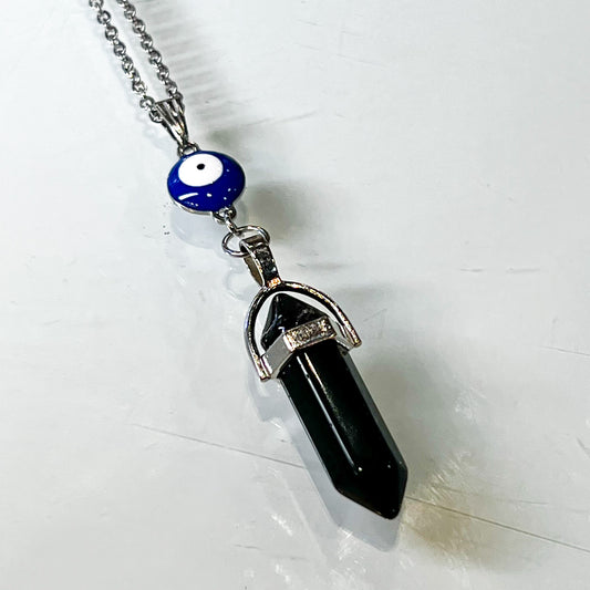Obsidian Evil Eye Necklace