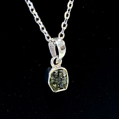 Moldavite Sterling Silver Necklace