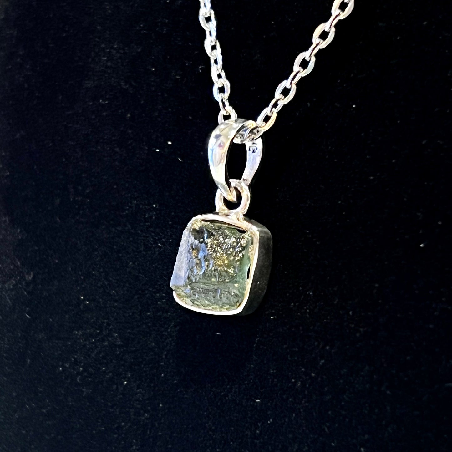 Moldavite Sterling Silver Necklace