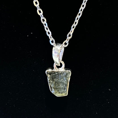 Moldavite Sterling Silver Necklace