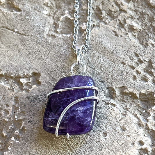 Amethyst Wire Wrap Necklace