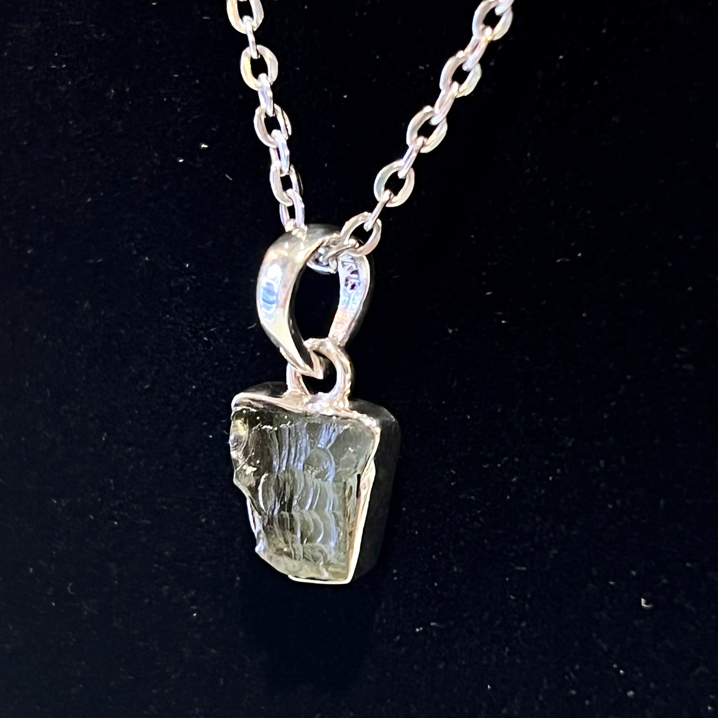 Moldavite Sterling Silver Necklace