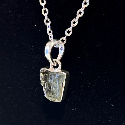 Moldavite Sterling Silver Necklace