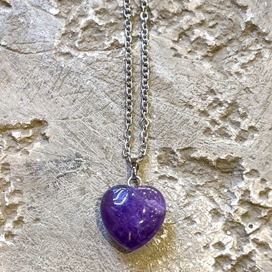 Amethyst Mini Heart Necklace