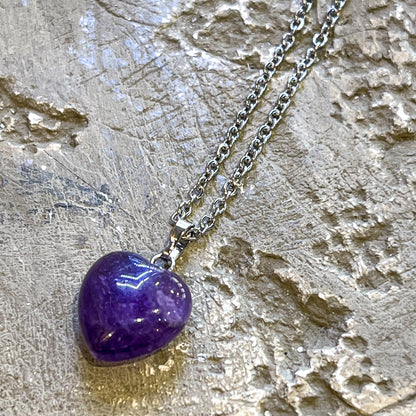 Amethyst Mini Heart Necklace