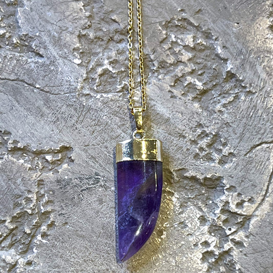 Amethyst Horn Necklace