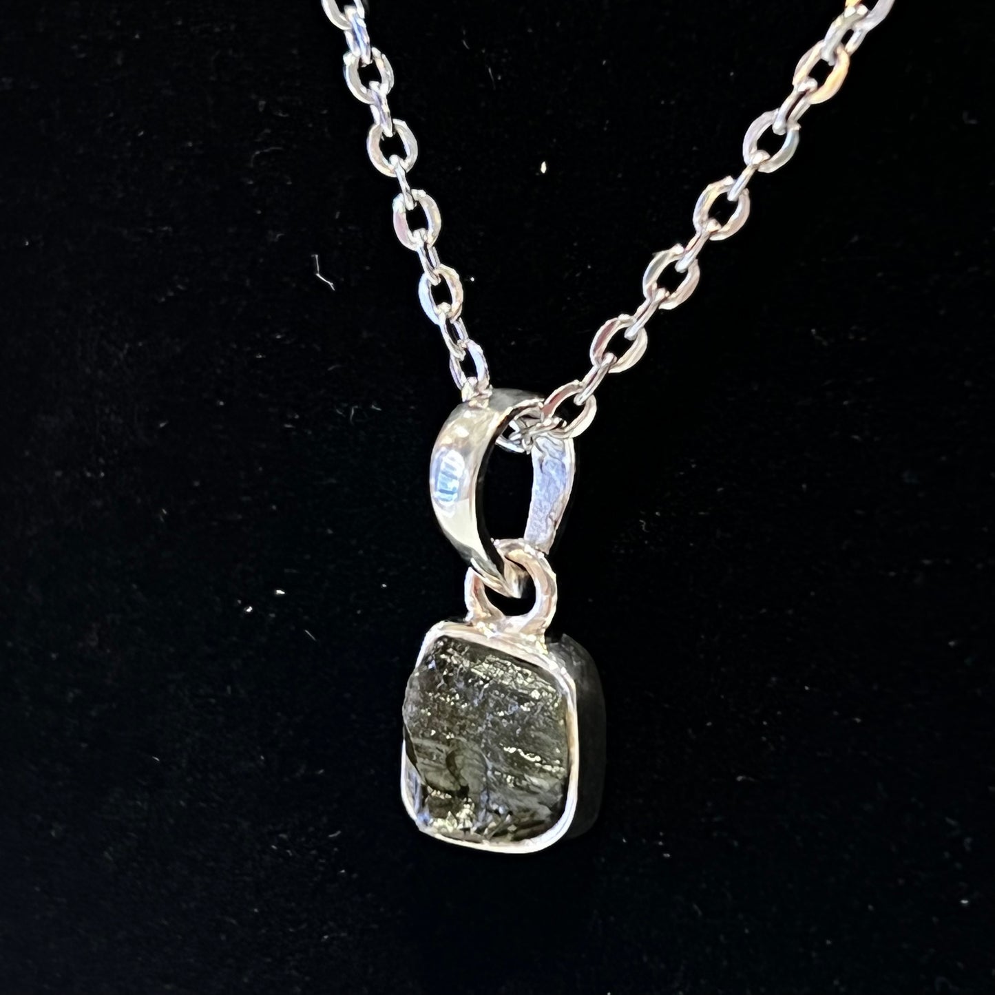 Moldavite Sterling Silver Necklace