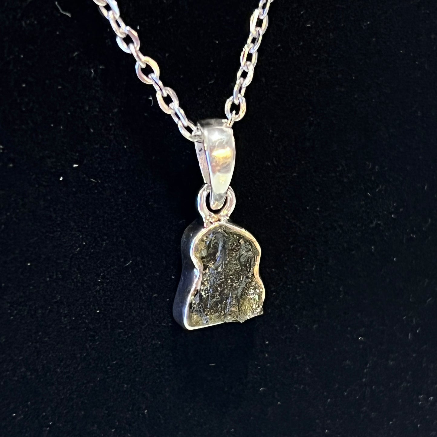 Moldavite Sterling Silver Necklace