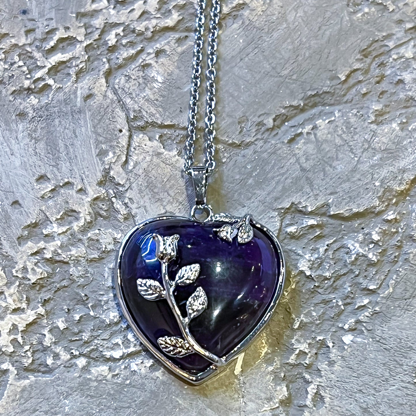 Amethyst Heart Premium Necklace