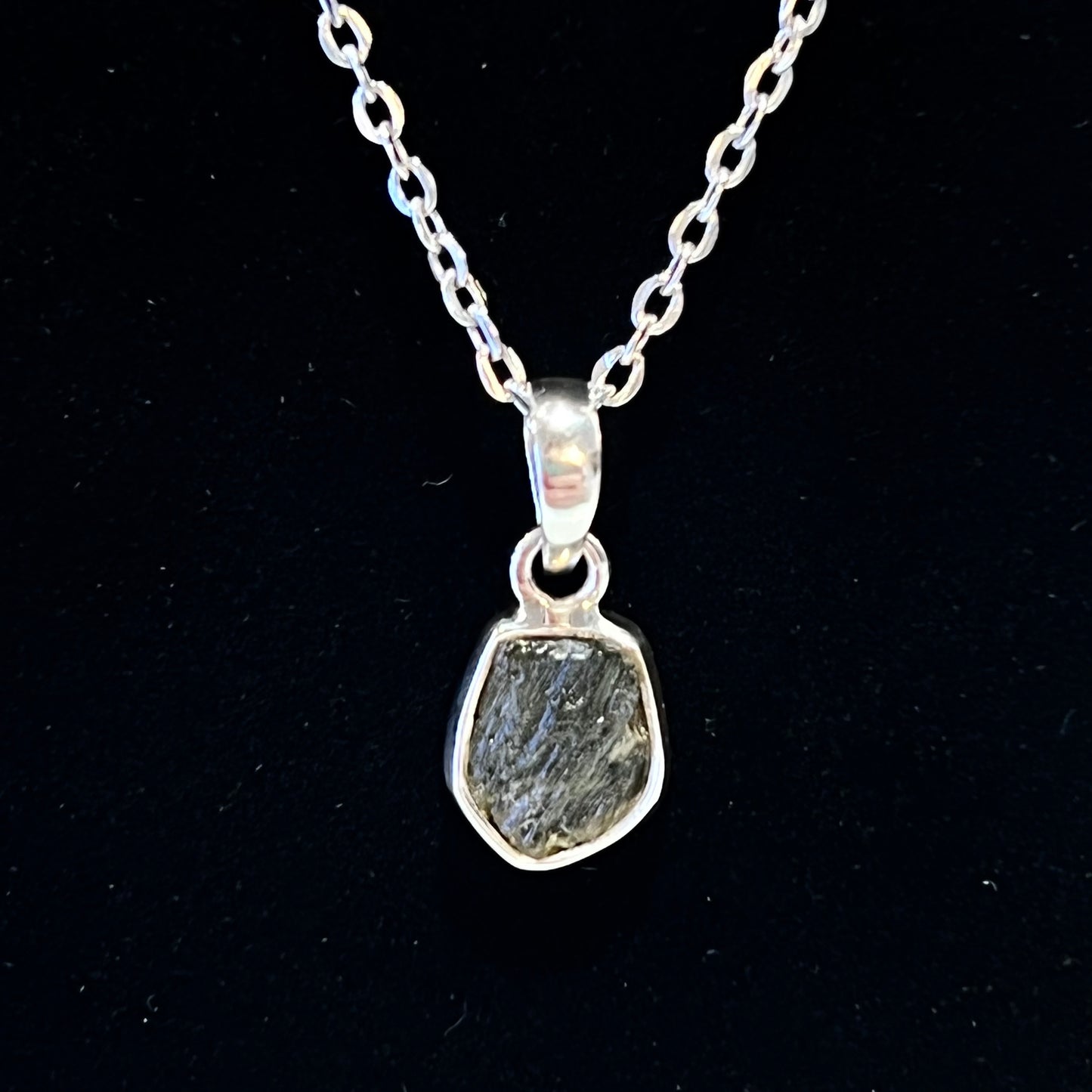 Moldavite Sterling Silver Necklace