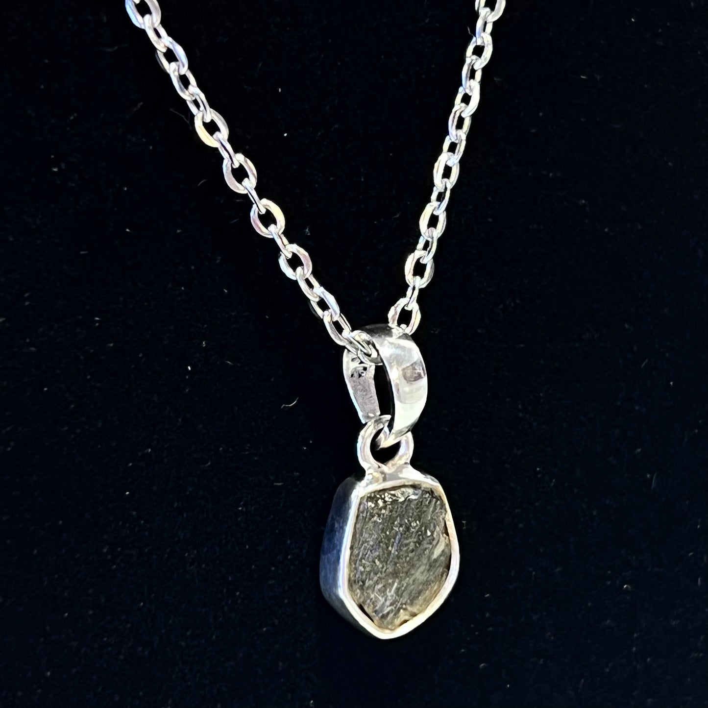 Moldavite Sterling Silver Necklace