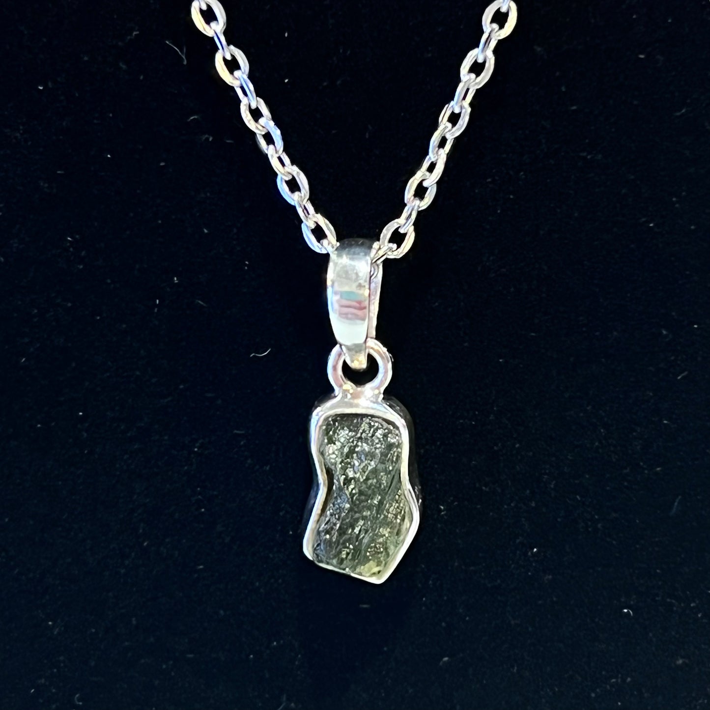 Moldavite Sterling Silver Necklace