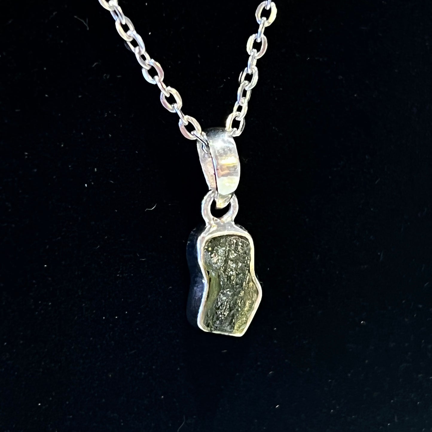 Moldavite Sterling Silver Necklace