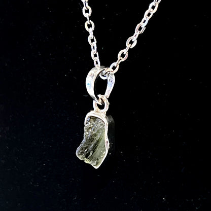 Moldavite Sterling Silver Necklace