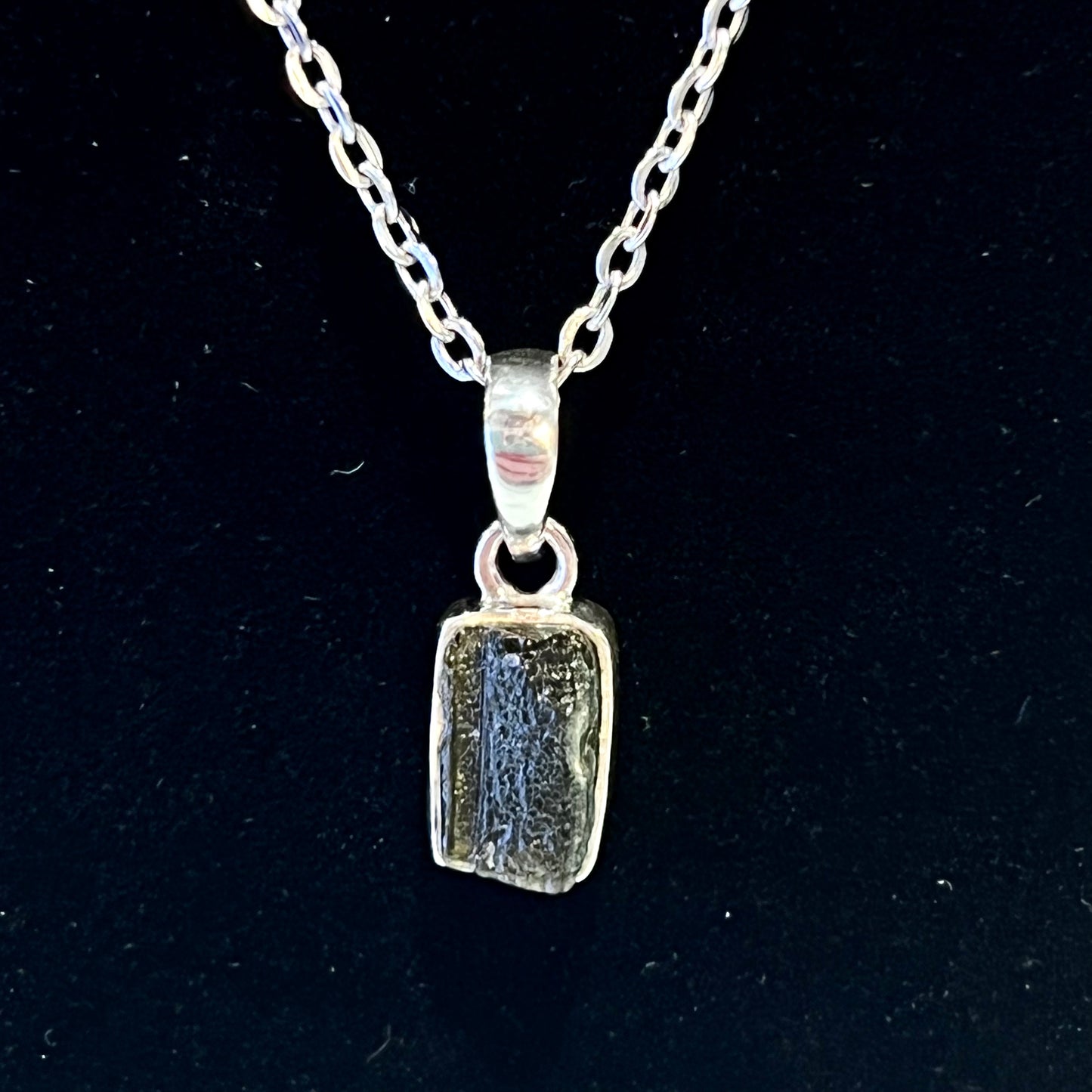 Moldavite Sterling Silver Necklace