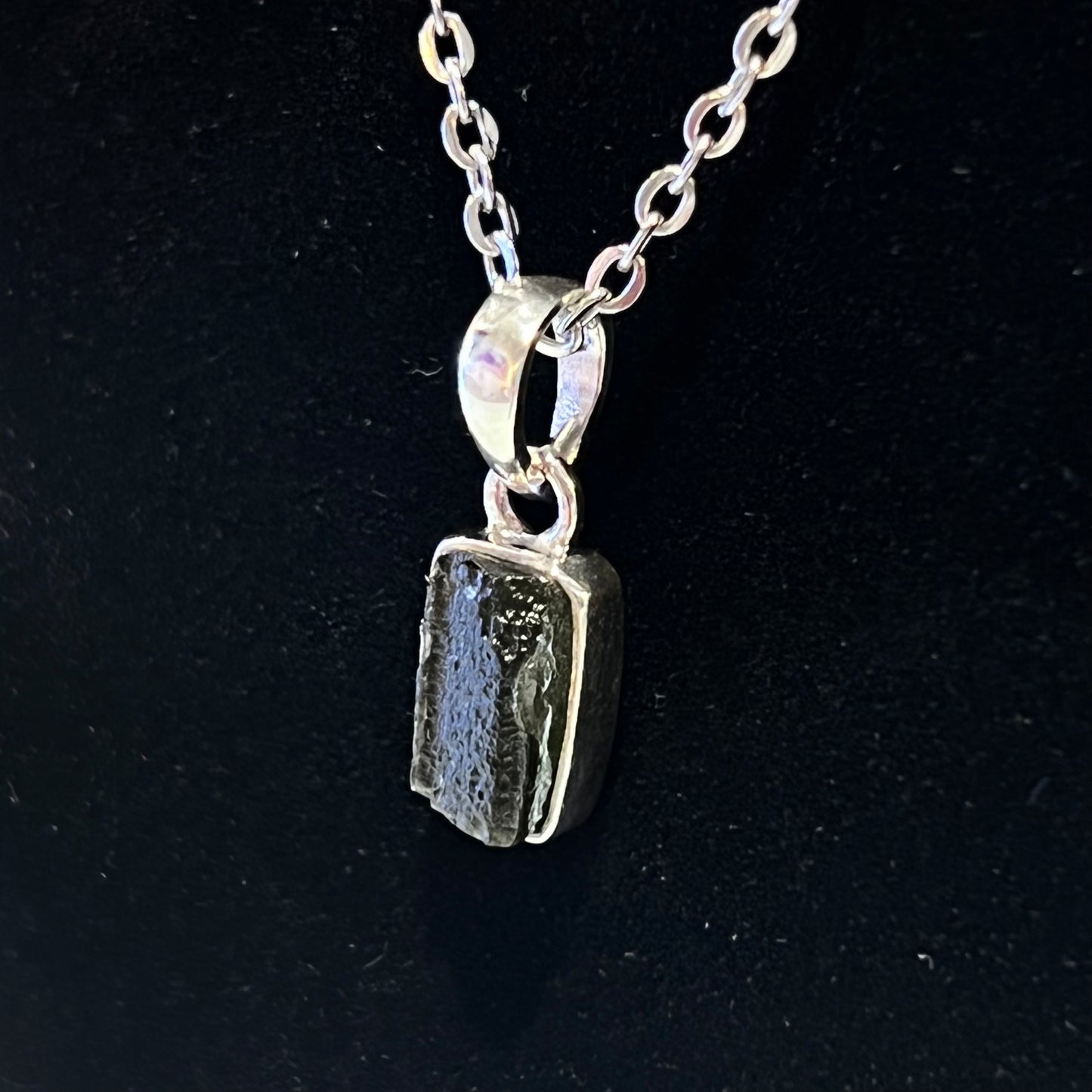 Moldavite Sterling Silver Necklace