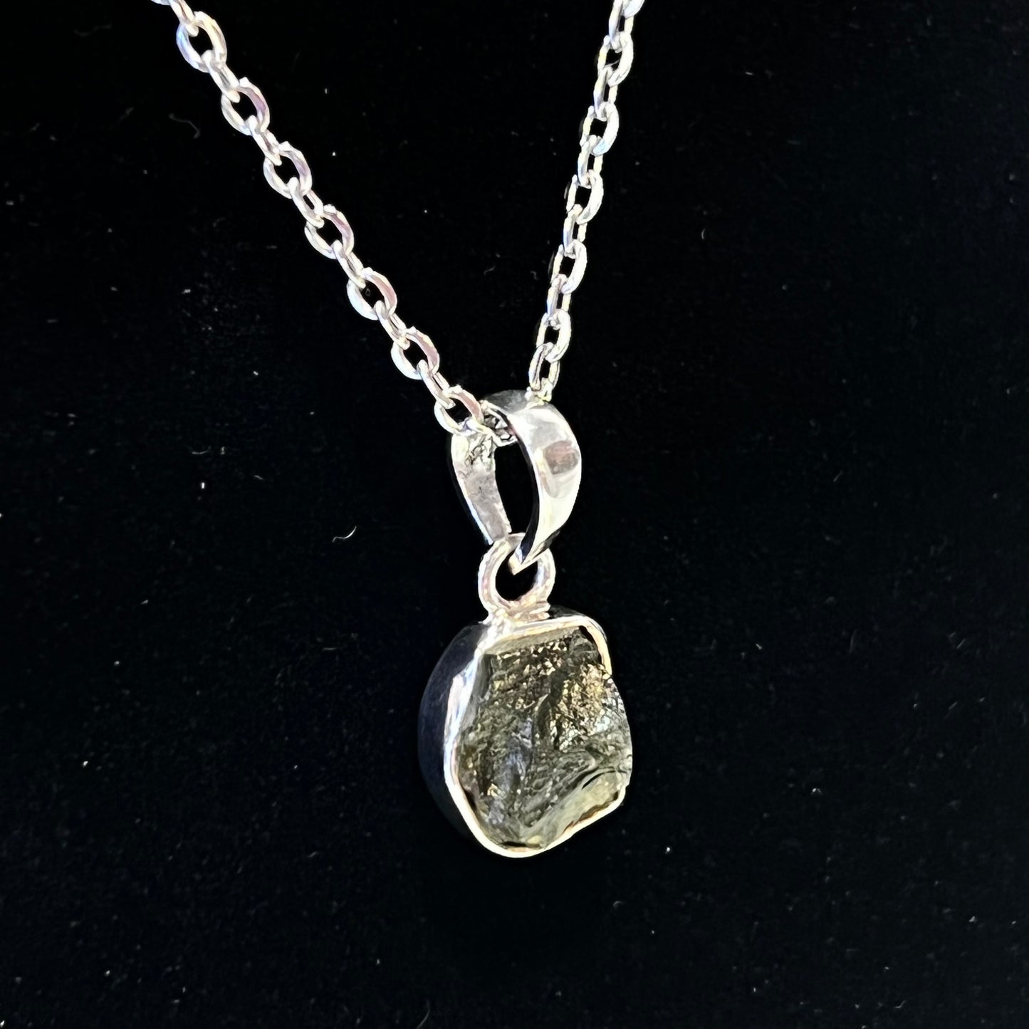 Moldavite Sterling Silver Necklace