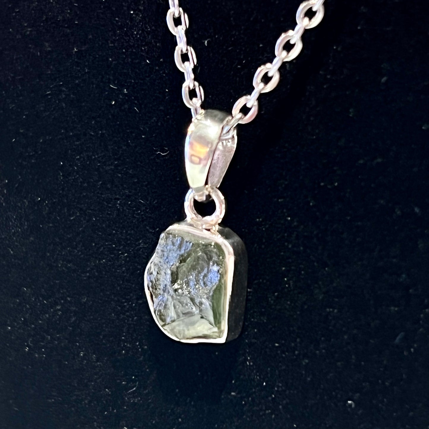 Moldavite Sterling Silver Necklace