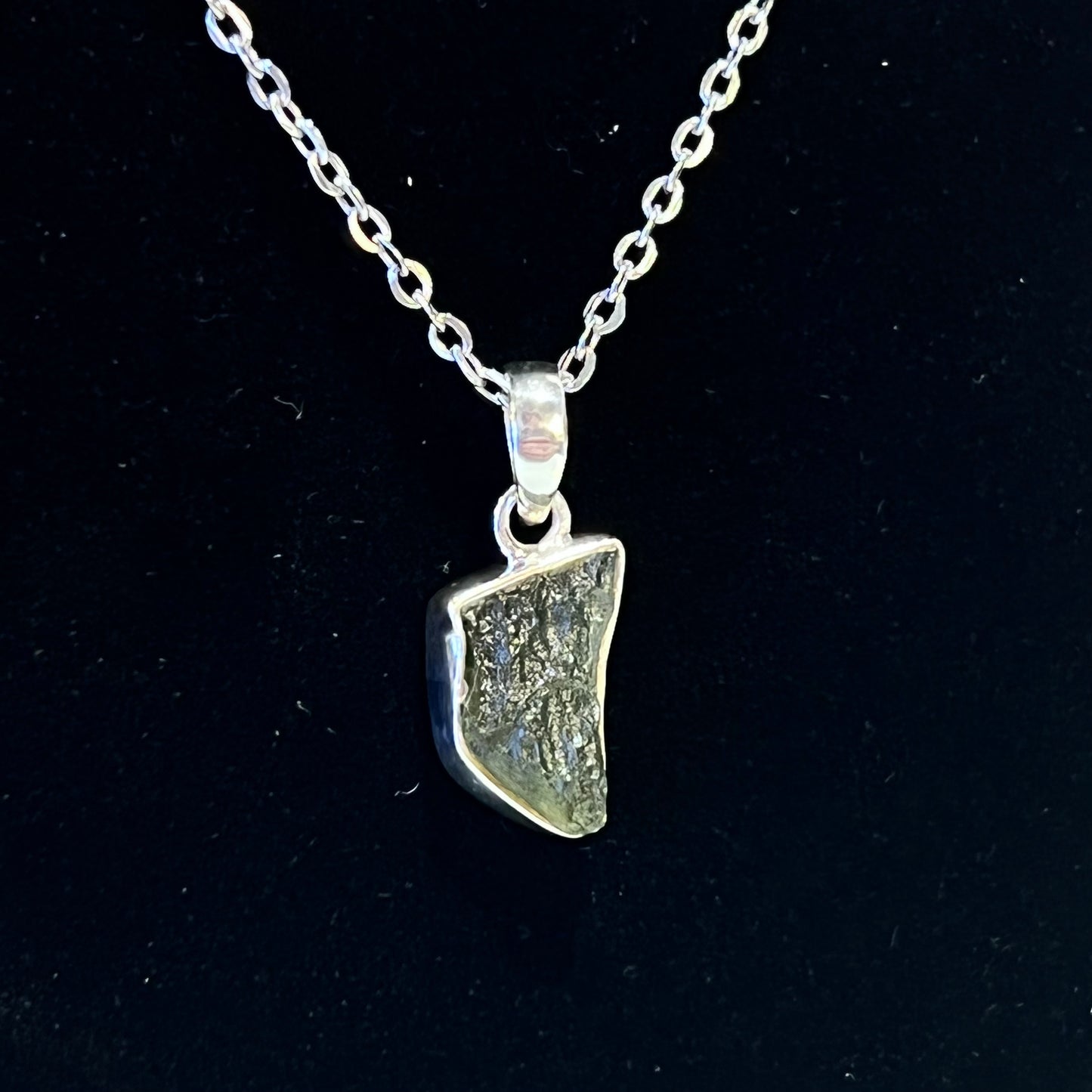 Moldavite Sterling Silver Necklace
