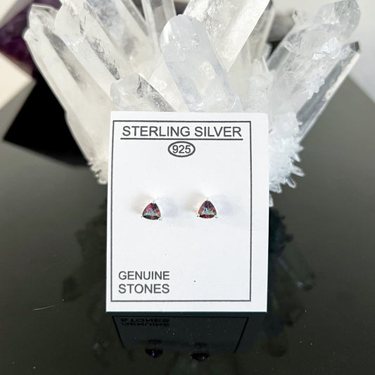 Mystic Quartz Sterling Silver Stud Earrings