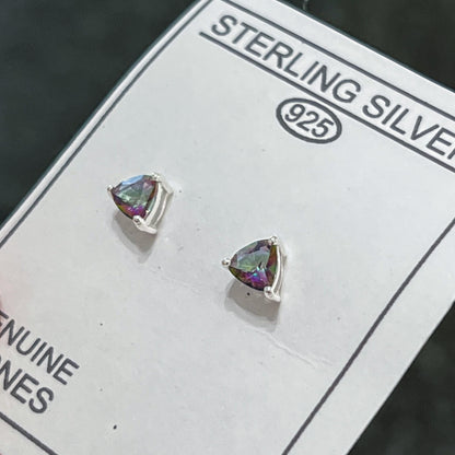 Mystic Quartz Sterling Silver Stud Earrings