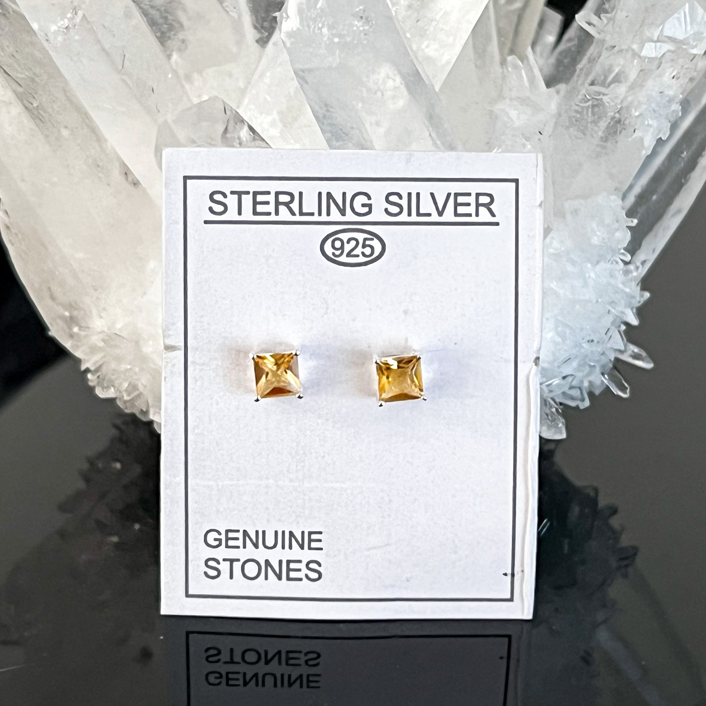 Citrine Sterling Silver Stud Earrings