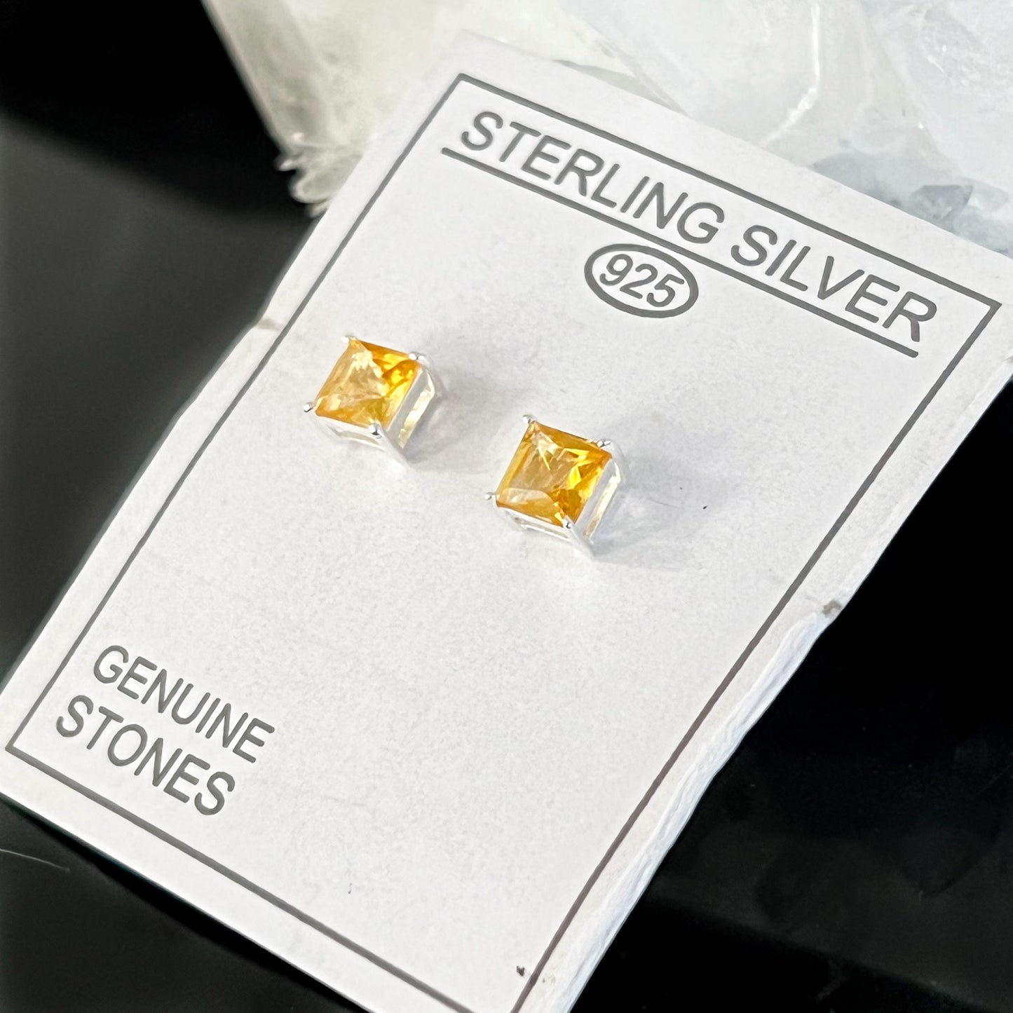 Citrine Sterling Silver Stud Earrings