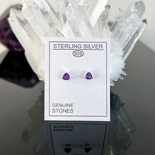 Amethyst Sterling Silver Stud Earrings