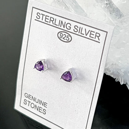 Amethyst Sterling Silver Stud Earrings