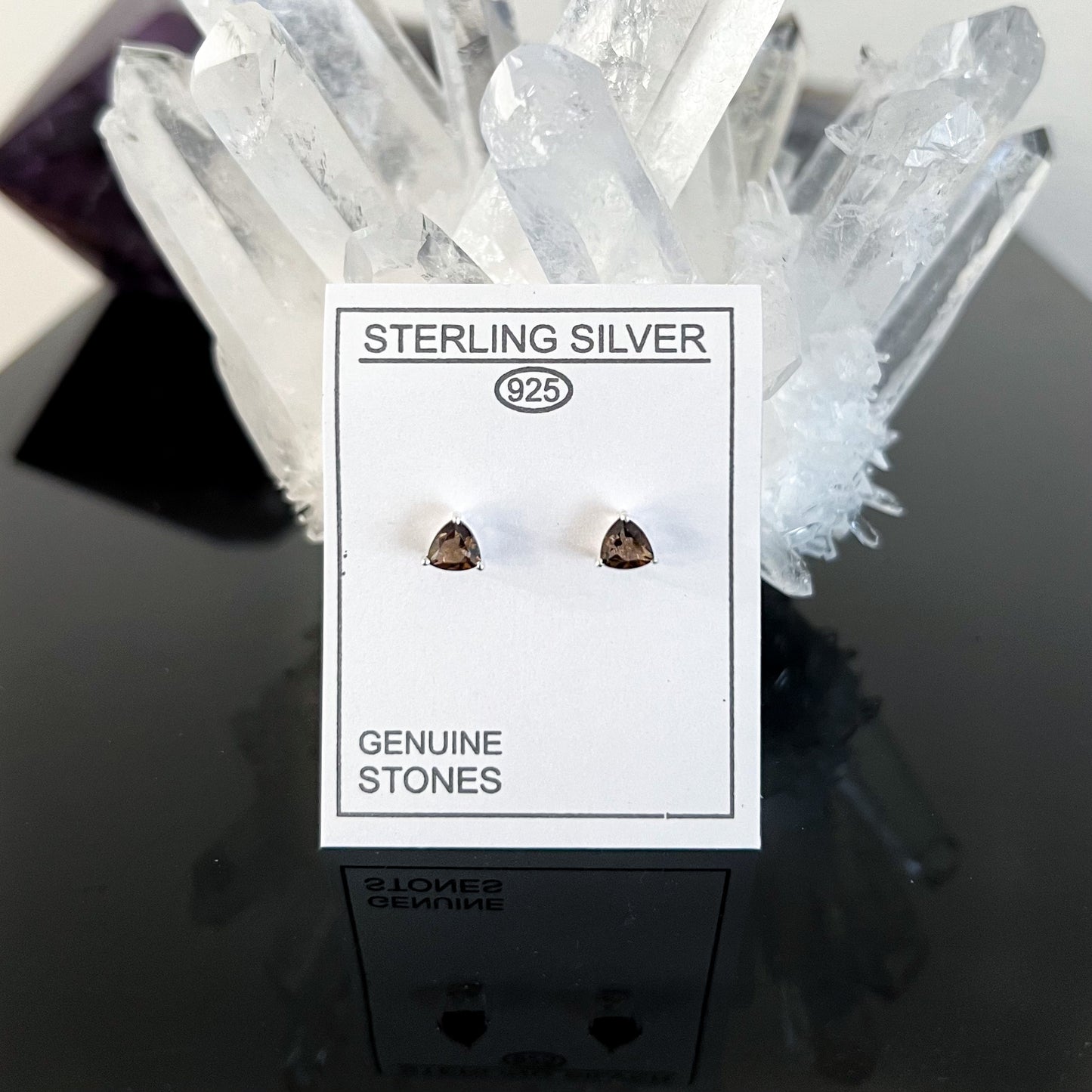 Smoky Quartz Sterling Silver Stud Earrings