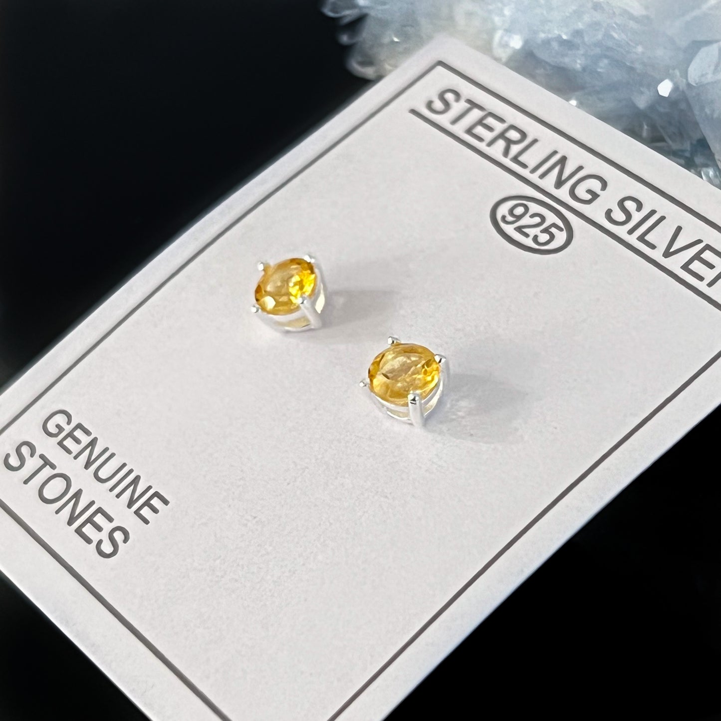 Citrine Sterling Silver Stud Earrings