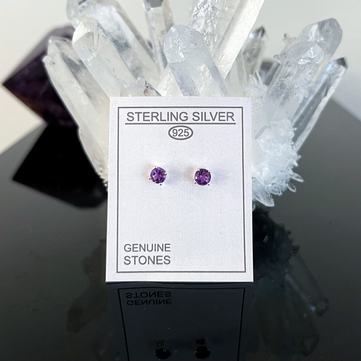 Amethyst Sterling Silver Stud Earrings