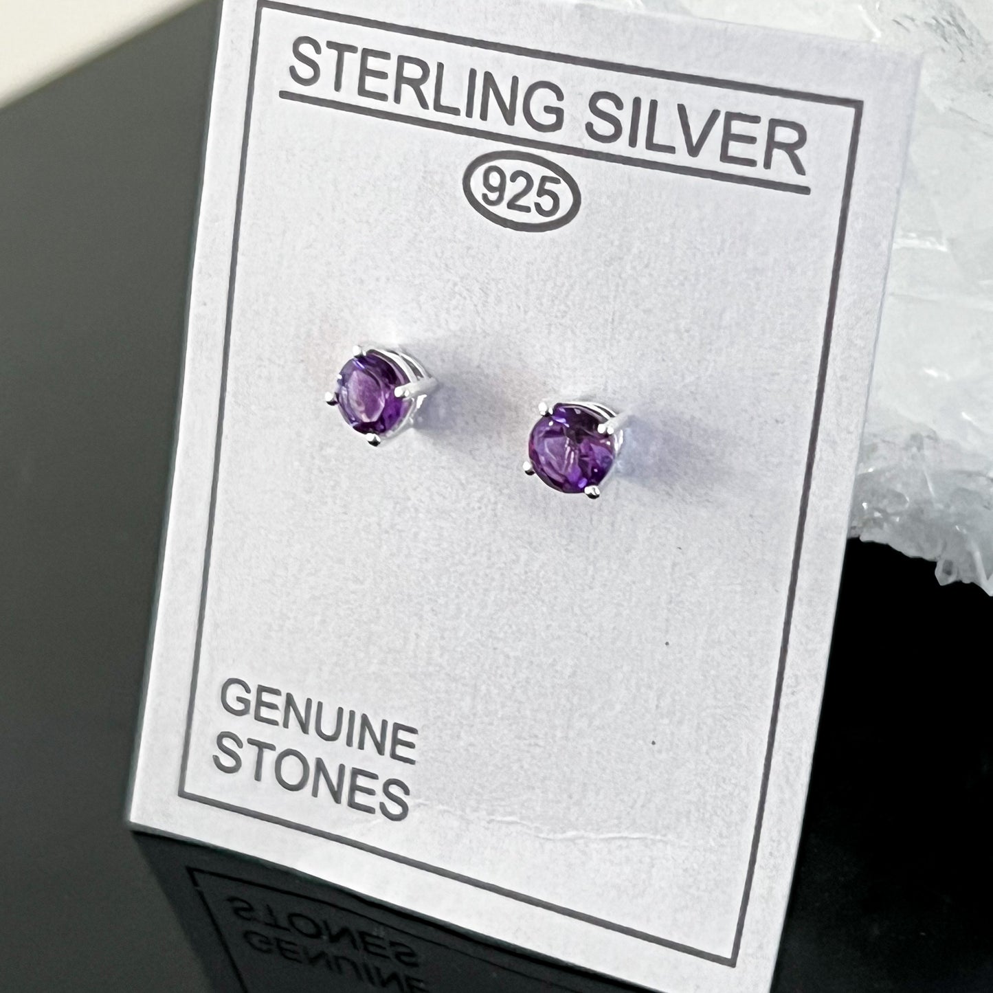 Amethyst Sterling Silver Stud Earrings