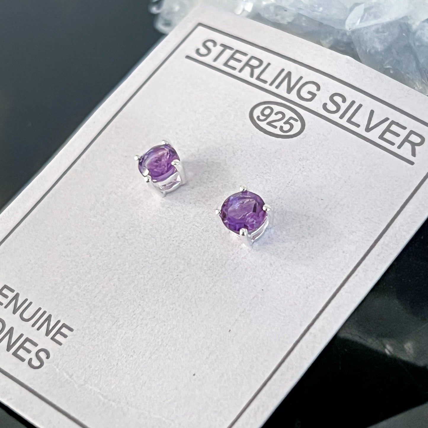 Amethyst Sterling Silver Stud Earrings