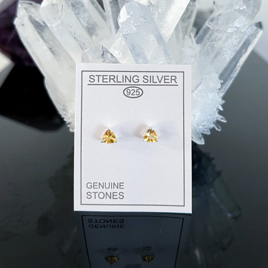 Citrine Sterling Silver Stud Earrings