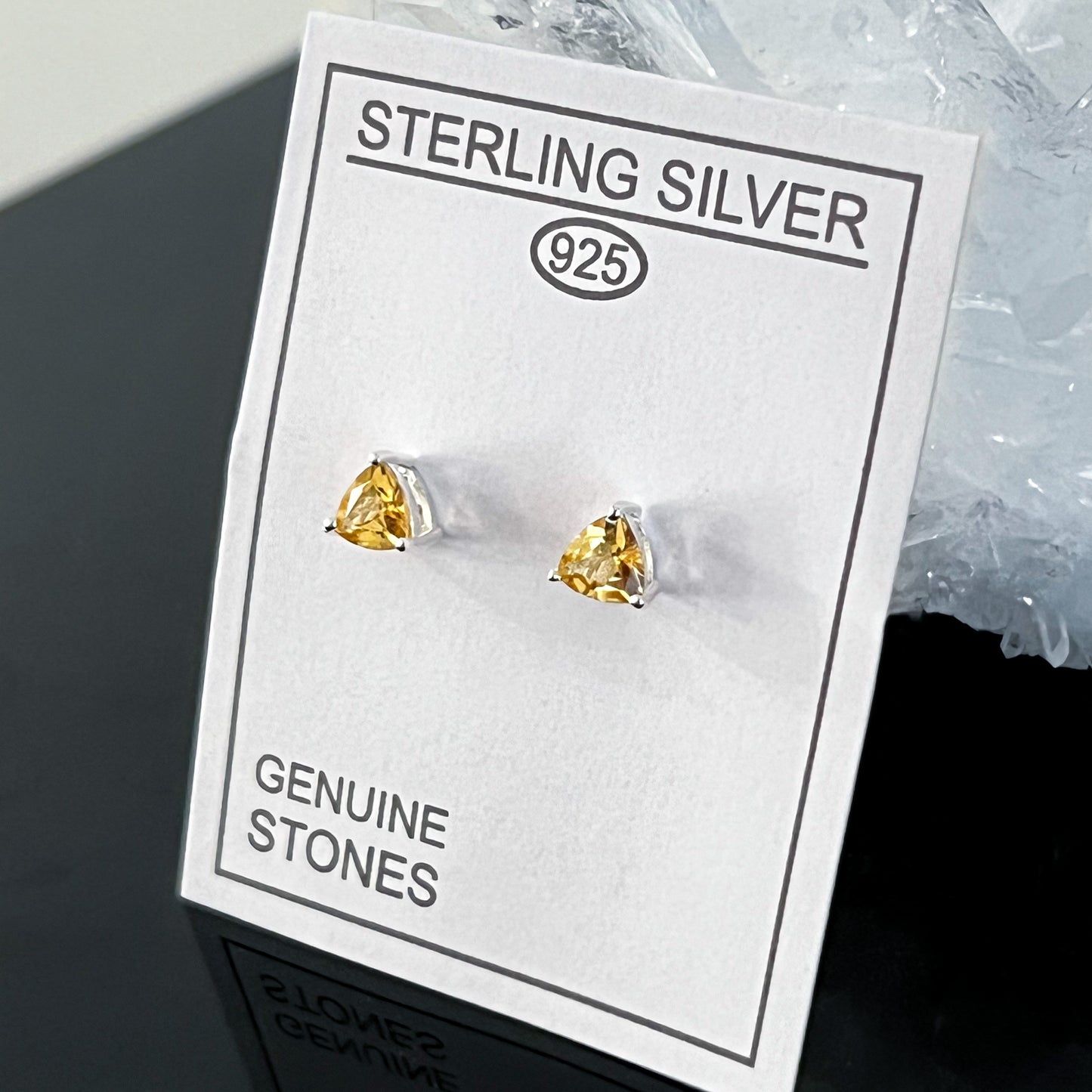 Citrine Sterling Silver Stud Earrings