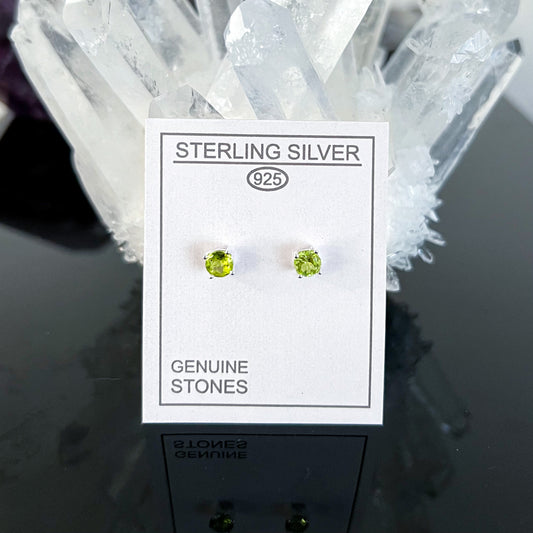 Peridot Sterling Silver Stud Earrings