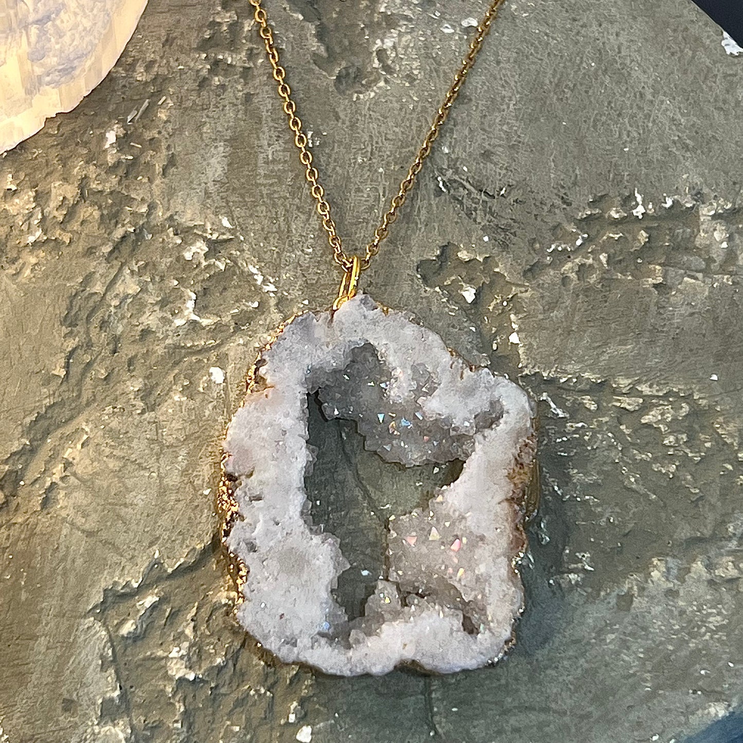 Aura Quartz Druzy Necklace (Style 2)