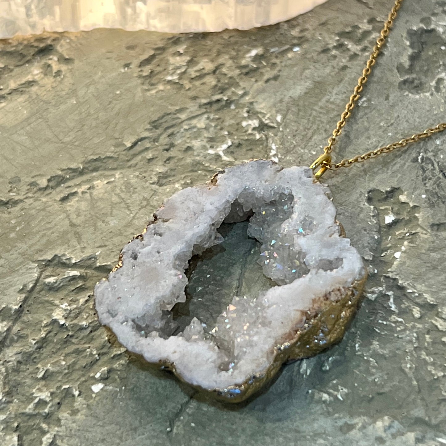 Aura Quartz Druzy Necklace (Style 2)