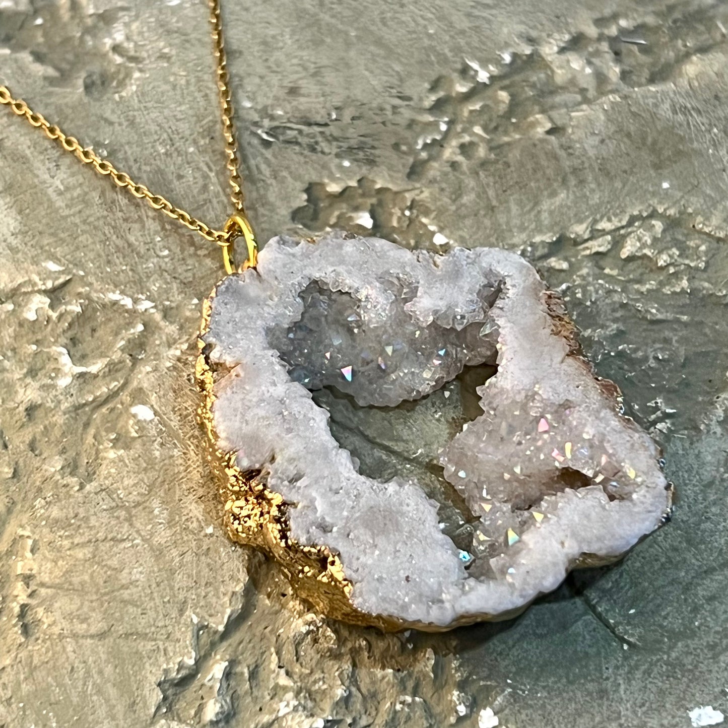 Aura Quartz Druzy Necklace (Style 2)